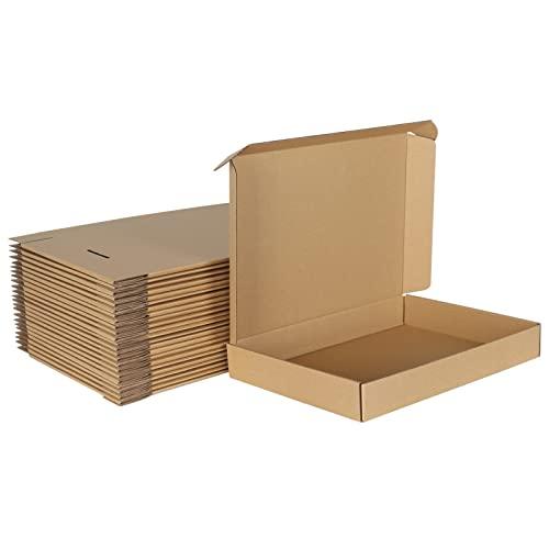 HORLIMER Scatola di Cartone 34.2x24.6x4.8cm Scatola per Spedizione,Scatole con Coperchio per Regalo o Imballaggio,Marrone Set di 25