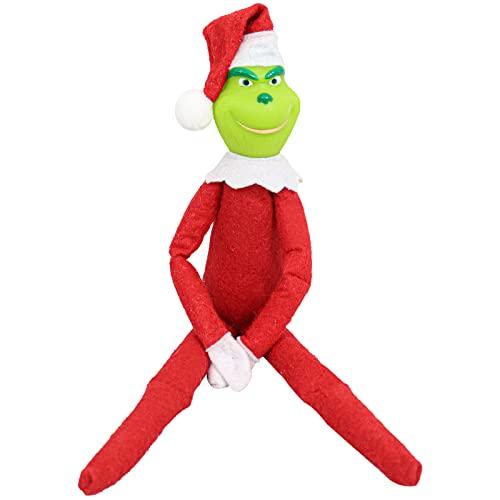 Yearsahrk Grinch - Peluche di Babbo Natale con Cappello di Natale (Rosso)