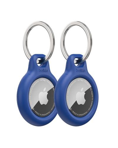 Belkin Custodia per AirTag con anello portachiavi (Secure Holder, guscio protettivo antigraffio per Air Tag) – Confezione da 2, Blu