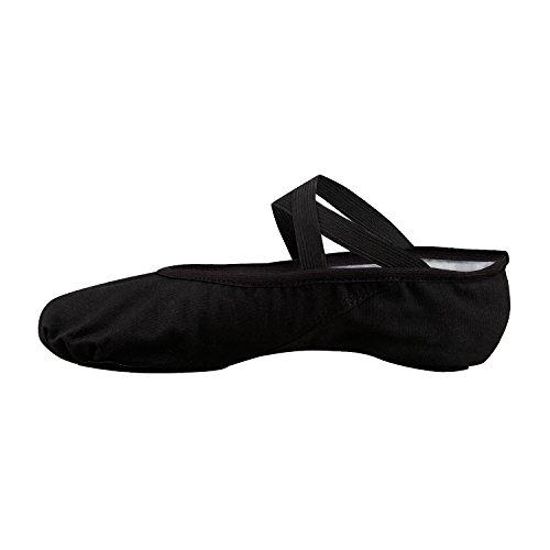 Bezioner-Shop Nero e Rosa Chiaro Balletto Scarpe di Tela Split Pantofole Sole di Danza (VI Consigliamo di Scegliere Una Taglia più Grande la Dimensione Normale di Scarpe) (38, Nero)