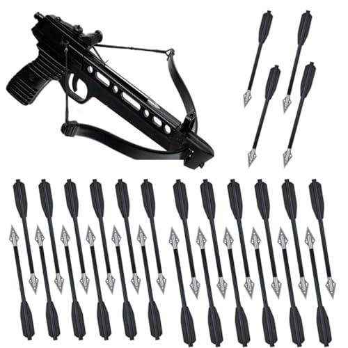 fUfIzU Frecce per Balestra in Alluminio per Tiro con L'Arco da 6,7 Pollici con Bulloni Ad Alto Impatto Frecce Corte per Balestra da Caccia da 50 Libbre-80 Libbre per Frecce, Senza Balestra,Nero,12