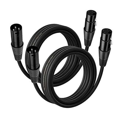 NUOSIYA Cavo XLR Bilanciato, 2 Pacchi per Microfono, da XLR 3 Pin Maschio a Femmina, per Registratore da Studio, Mixer, Sistema di Altoparlanti, Alimentazione Phantom (6m)