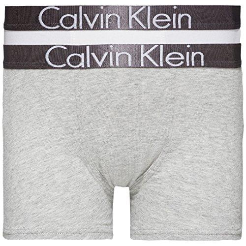 Calvin Klein Ragazzi 2 Pacchetto Personalizzato Stretch Boxer Tronco, Erica Grigio/Bianco