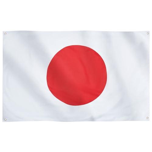 Runesol Bandiera Giappone, 91x152cm, 3ft x 5ft, 4 Occhielli, Bandiera Giapponese, Nisshōki, Bandiera del Sole, Hinomaru, Bandiera del Sol Levante, Interno, Esterno, giorno della maturità
