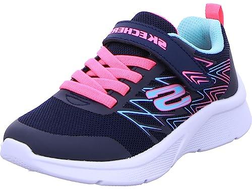 Skechers Microspec Bold Delight, Sneakers Bambine e ragazze, Navy Mesh Hot Pink Trim, 36 EU