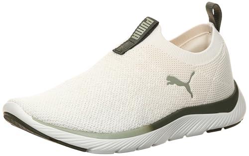 Puma Donna Softride Remi Slip-on Knit Wn's Scarpe da Corsa su Strada, Bianco Caldo Scuro Loden Lux Army, 39 EU