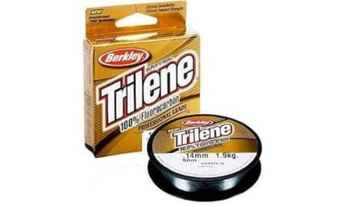 Berkley Trilene - Lenza da pesca in fluorocarbonio, 100% fluorocarbon, pesca predatore, pesce persico, luccioperca, trota, unisex, trasparente, 0,20 mm, 2,8 kg, 50 m, 50 m