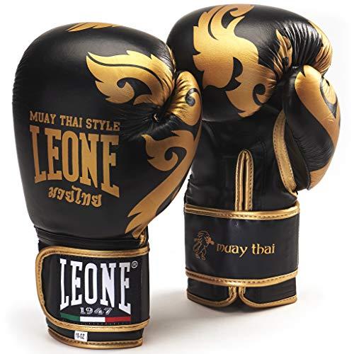 LEONE 1947 Muay Thai Guantoni Boxe, Unisex – Adulto, Nero, 12 Oz