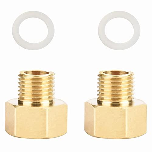 Noosverl 2 pezzi riduttore in acciaio inox, 1/4 pollice esterno x 3/8 pollice interno ottone