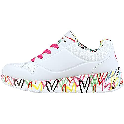 Skechers Uno Lite Lovely Luv, Scarpe Da Ginnastica Bambine e ragazze, Bianca White Synthetic H Pink Trim, 33 EU