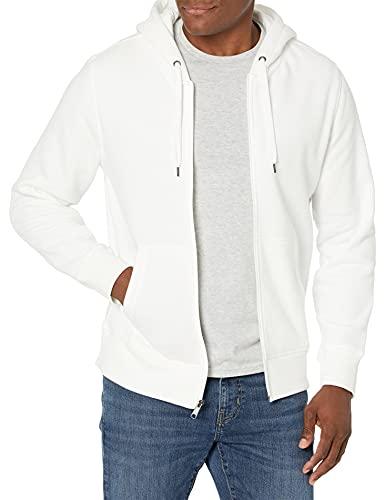 Amazon Essentials Felpa con Cappuccio e Cerniera Integrale in Pile (Disponibile nelle Taglie Big & Tall) Uomo, Bianco Brillante, M