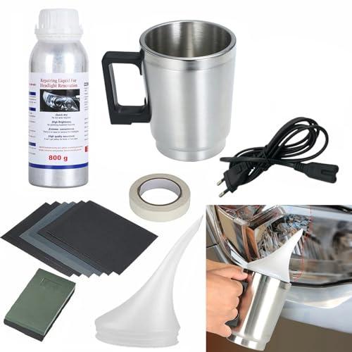 TMoriais Kit Riparazione fari per Auto opachi - Pulizia e lucidatura fari Facili e veloci - Kit Completo per Un restauro Perfetto e duraturo