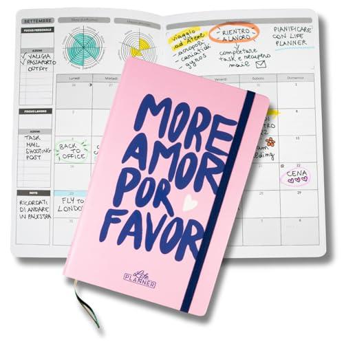 Life Planner, Agenda Motivazionale Made in Italy, Agenda 16 Mesi, da Settembre 2025 a Dicembre 2026, Planner Settimanale e Mensile, Spazi Dedicati a Pensieri e Riflessioni (More Amor)