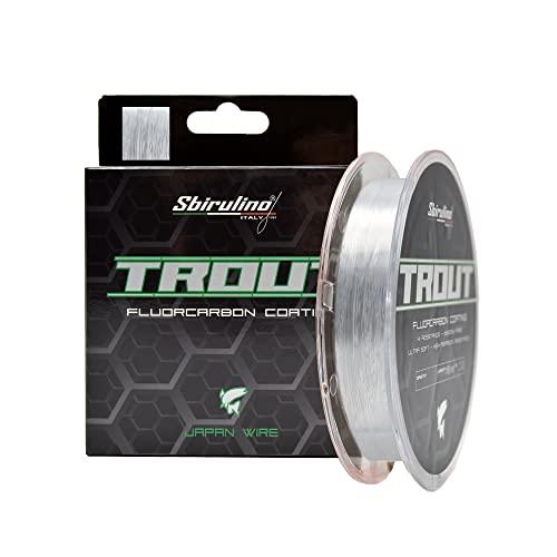Sbirulino® Filo Lenza da Pesca Fluorocarbon Coating Trout 150-500-1000 m, Diam. da 0,12 a 0,25. Speciale Trota Competition.