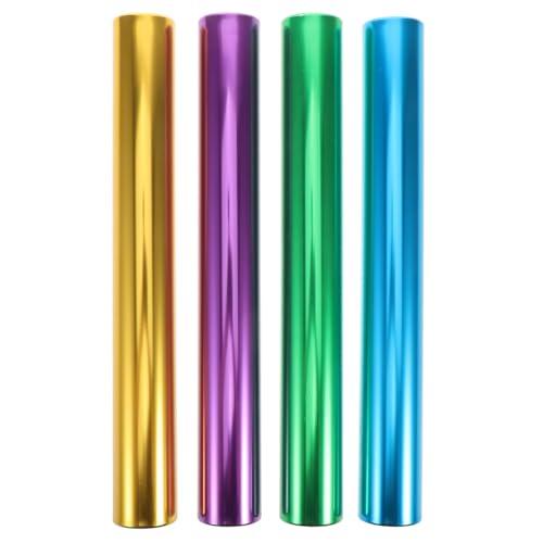 iplusmile Bastoni Staffetta Atletica Leggera in Lega di Alluminio Elettroplaccati 4 Pezzi Diametro 1.5 Pollici per Gare di Corsa su Pista E Competizioni Sportive