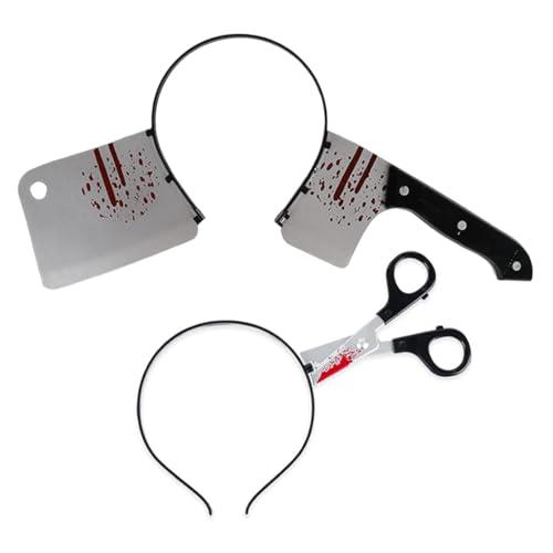 2 Pezzi Decorazioni di Halloween, Halloween Scherzo Spaventoso Giocattoli, Attraverso la Testa Accessori per Feste di Applicazione