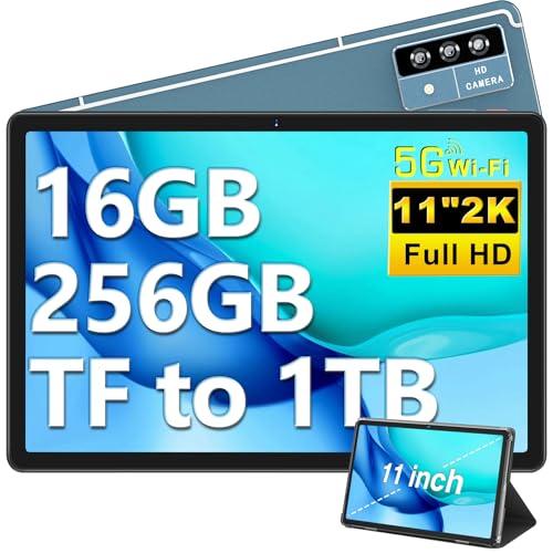 DEERTiME 2025 Newest Tablet 11 Pollici Android, 16GB+256GB(TF 1TB), 2K FHD Schermo 2000 * 1200, 8600mAh, Octa-Core, 5MP+13MP+2MP, 4 Altoparlantis, GPS, 5G Wi-Fi, BT 5.0, Tablet con Case (Blu)