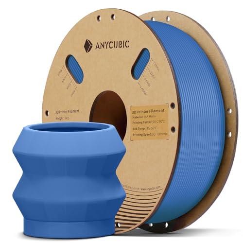 ANYCUBIC Matte PLA Filamento 1,75 mm, Filamento per Stampante 3D Struttura Matte, Superficie Fine, Nessuna Linea di Strato Visibile, Matte Blu 1KG