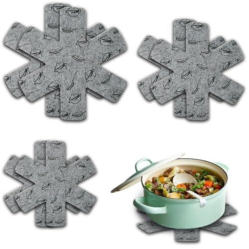 FePen Proteggi Pentole e Salvapadelle, 6 Pezzi Salva Padelle, Separatori per Pentole, Protezioni Antigraffio per Pentole, Feltrini per Pentole, 3 Diverse Dimensioni (38/35/26 cm)