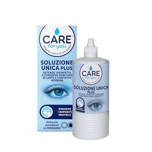 CARE for you, Soluzione Unica Plus - Liquido Lenti a Contatto Morbide, Idrata e Lubrifica, Soluzione Salina per Lenti, Deterge e Disinfetta, 360 ml
