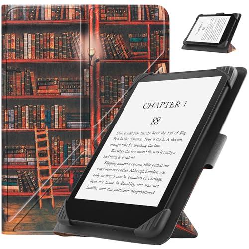 HGWALP Custodia universale per 6.8-7 pollici eReaders, sottile PU Custodia Cover con supporto compatibile con 6.8 pollici 7 pollici Kindle Paperwhite/Kobo/Voyaga/Lenovo/Sony eReaders-Library