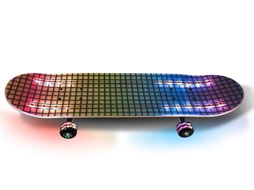 Teorema Giocattoli - Skateboard Bambino 6 Anni e Bambina con 8 Effetti Luminosi, Tavola Skate 74cm Ultra Resistente in Acero, Ruote LED Scorrevoli con Cuscinetti ABEC-7, Max 50kg