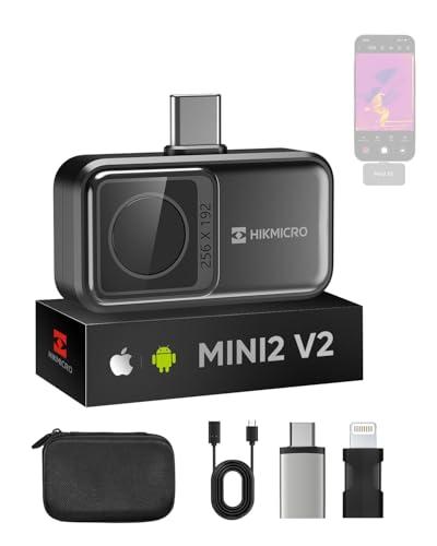 Telecamera Termica HIKMICRO Mini2 V2 - iOS/Android, Risoluzione IR 256x192, SuperIR 512x384, termocamera compatibile con iPhone 15/16, 25Hz, grandangolo 50°, porta USB-C/Lightning (adattatore incluso)