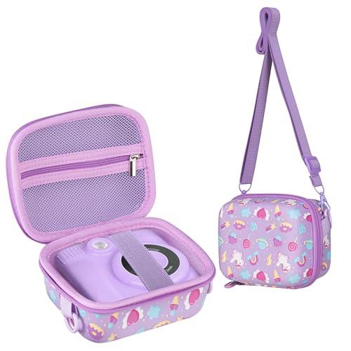 Leayjeen Custodia per Macchina Fotografica Istantanea per Bambini, Compatibile con GREENKINDER/Hangrui/Selvim/uleway e Carta da Stampa, Regali di Pasqua & Compleanno per bambini (solo custodia) Viola