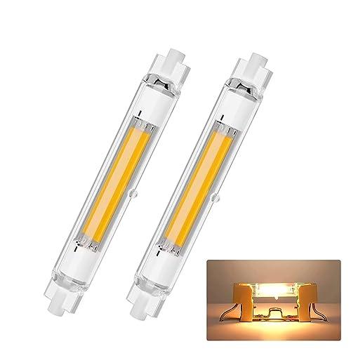 Lampadina R7S LED 118mm Dimmerabile,Lampadina 30W R7s 118mm Led Equivalenti a 300W Lampada Alogena,Lampada R7s LED Lamp Bianco Caldo 3000K,Illuminazione Fascio 360°,3000LM Nessun Sfarfallio,2 Pezzi