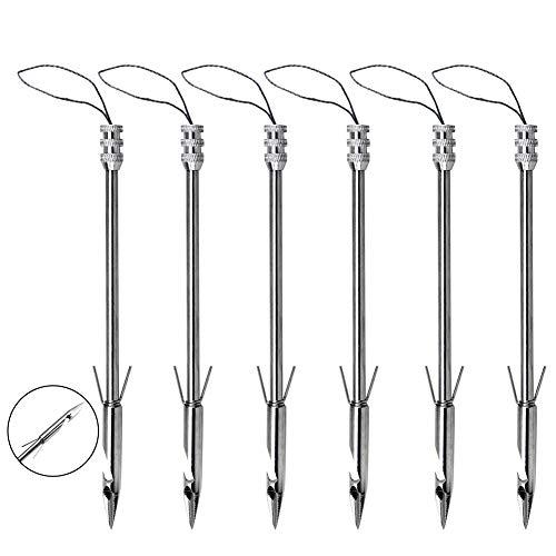 XUPHINX Punte da Pesca, 6pcs Bowfishing Freccette per Caccia con Arco in Acciaio Inox Punta Punte per Caccia PRO Slingshot Catapult Target Game