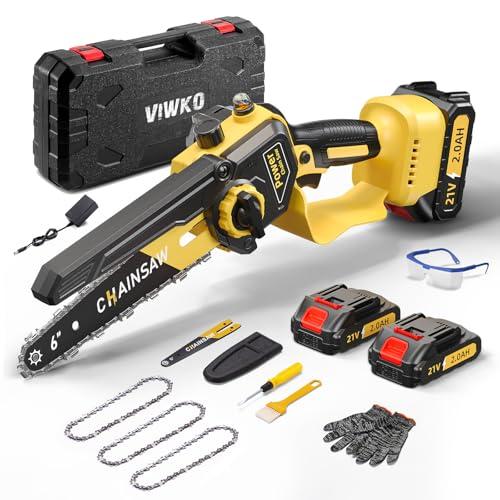 Mini Motosega a Batteria 6 Pollici, 1000W Blushless Mini Motosega Elettrica, Sega a Batteria per Potatura con 4000mAh Batterie, il Taglio Del Legno e Giardini, Elettrosega Compatibile con Makita 18V