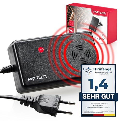 PATTLER® Repellente Indoor Martore con Ultrasuoni - Protezione Casa, Soffitte, Fienili, Garage O Carport, Protezione Immediata e a Lungo Termine - Funziona con Collegamento alla Rete Elettrica
