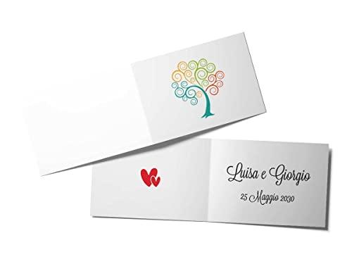 110 Bigliettini Bomboniera Matrimonio Albero della Vita (Multicolore)