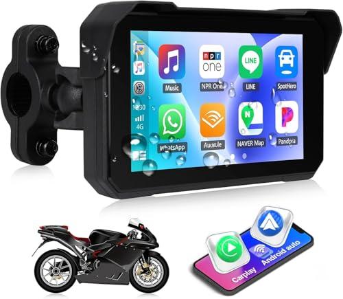 [2025] CAMECHO Carplay Moto Navi Display per Moto, 5 Pollici HD IPS Touchscreen IP68 Impermeabile Moto Dispositivi di Navigazione con Wireless Carplay Android Auto Bluetooth 5. 0