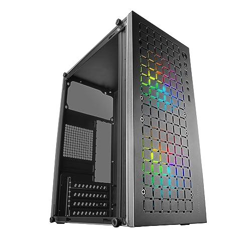 Mars Gaming MC-CORE, Case PC Micro-ATX Ultra-Compatto, 2x Ventole FRGB 120mm, Case Gaming con Finestra Laterale Completa, Case PC Mini-ITX, USB 3.0, Nero