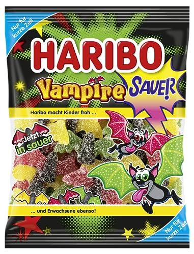 Haribo Vampiri Frizzanti | Caramelle Gommose Frizzanti a Forma di Vampiro, Gusto Frutta e Liquirizia, Ideali per Halloween e Party, 175 g