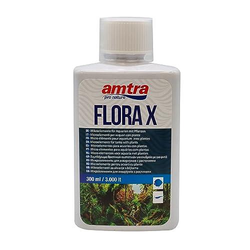 Amtra Flora X - Integratore di Ferro e microelementi per acquari, Fertilizzante per piante d'acquario, per acqua dolce, 300 ml