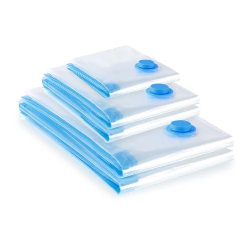 Diboniur Sacchetti Sottovuoto Vestiti, 5 Pezzi (2L*80x60+2M*70x50+1S*60x40cm) Buste Sottovuoto Vestiti Riutilizzabili, Sacchi Sottovuoto Vestiti Viaggio Piumoni Coperte Lenzuola Cuscini