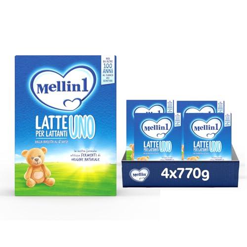 MELLIN 1 - Latte in Polvere per Lattanti dalla Nasciata al 6° Mese - 3080 grammi (4 confezioni da 770g)