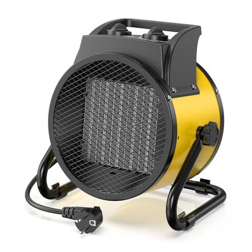 DAHTEC Stufetta Elettrica 3000W - Termoventilatore Basso Consumo - Radiatore Elettrico - Ceramico Riscaldamento Rapido in 3 Secondi - Adatto per la casa, l'ufficio e il cantiere