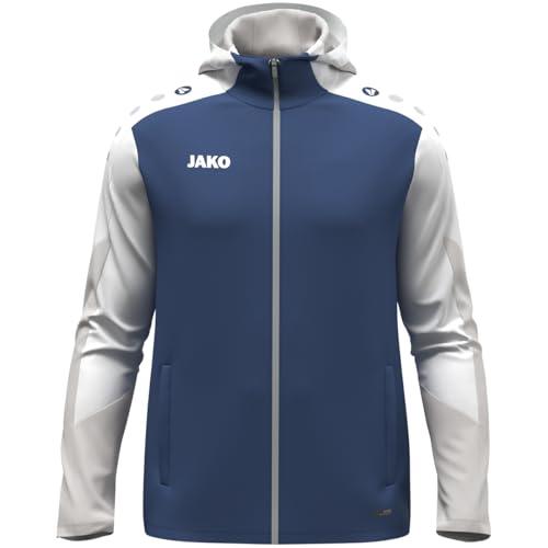 JAKO Giacca con cappuccio unisex Dynamic, blu notte/bianco/grigio chiaro, L