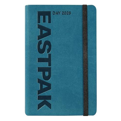 EASTPAK, Agenda 2026 Ufficiale Eastpak, Agenda Giornaliera 12 Mesi Midi, Planner Giornaliero con 352 Pagine, Elastico, Tasca Portatutto, Segnalibro, Calendario 2026 e 2027, Formato 9 x 14 cm, Teal