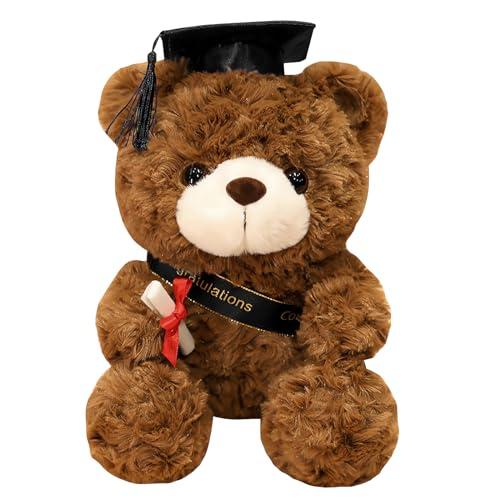 Orsacchiotto per la Laurea, 23 cm, Orsacchiotto Peluche, Orsetto di Peluche, Regali Laurea, Orso di Peluche con Diploma e Cappello di Dottore, per Scuola Laurea Decoro, Regali di Laurea per Studenti