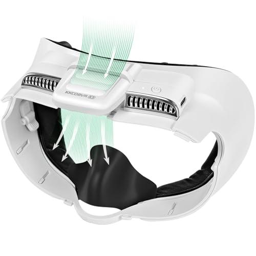 KKCOBVR K3 Ventilatore di interfaccia facciale con rivestimento in pelle compatibile con Quest3, allevia la nebbia delle lenti e si adatta all'uso con Quest 3 Head Strap