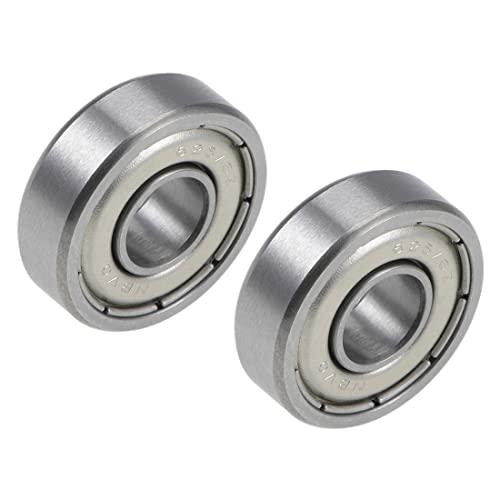 PATIKIL 6mm x 16mm x 5mm Profondo Scanalatura Sfere Cuscinetti, 2 Pezzi Cromo Acciaio Cuscinetto a Sfera a Gola Profonda per Potenza Trasmissione, R1660ZZ