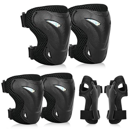 YOOXARMOR Set di Protezioni per Bambini da 3 a 8 Anni, Ginocchiere, Gomitiere, Polsiere Regolabili per Pattini a Rotelle, BMX, Bici,Ciclismo,Skateboard,Pattini in linea,Monopattini[6 Pezzi]