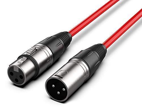 Audibax Silver Cavo XLR Maschio a XLR Femmina - Lunghezza 30 Metri - Connettori OFC ad Alta Trasmissione del Segnale - Rivestito in PVC - Massimo Isolamento - Diametro 6 mm - Colore Rosso