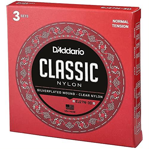 D'Addario EJ27N - Corde in nylon per chitarra classica, tensione normale, per studente, 3 mute