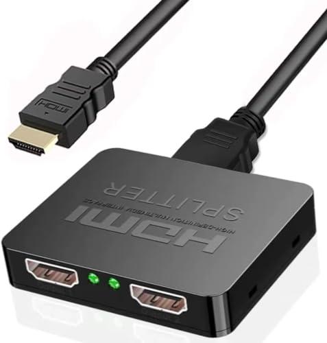 Sfunpu Splitter HDMI 1 in 2 Out, 4K 3D 1080P HDMI Splitter da 1 a 2 per doppio monitor, splitter HDMI 1x2 per MacBook, Xbox, PS3/4, lettore Blu-Ray Roku 4K HD Hdmi Screen Splitter Switcher