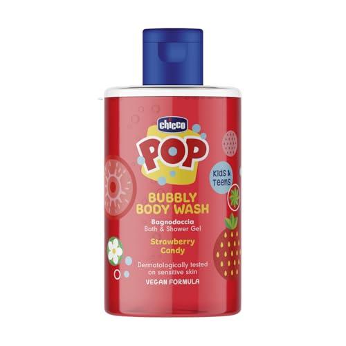 Chicco POP Bubbly Bagnodoccia Fragola Candy, Bagnoschiuma per Bambini, Bagnoschiuma Profumato, Bagnodoccia Delicato, Formula Vegana, 300 ml